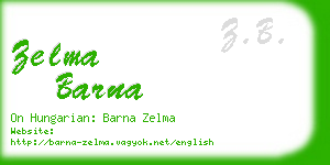 zelma barna business card